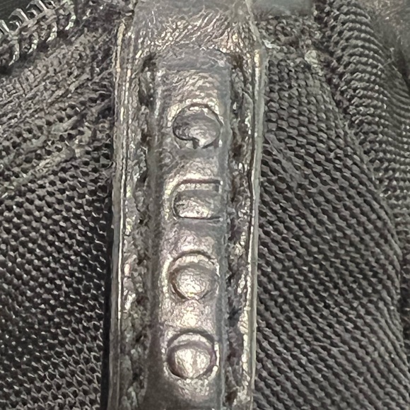 Black Gucci canvas bamboo top handle with removable leather strap. - Picture 6 of 14